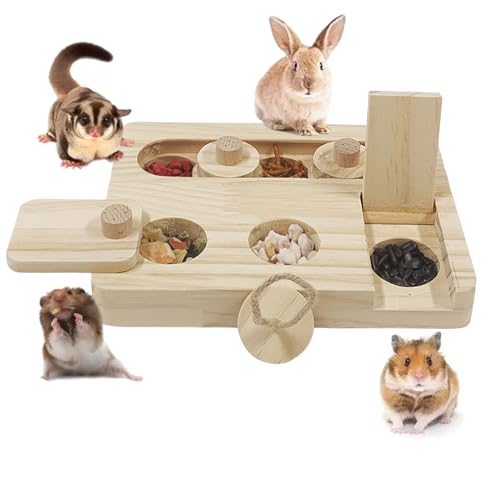 tintoke Kleintierspielzeug Holzspielzeug,Futterspender Meerschweinchen Spielzeug,Hamster Fütterung Feeder,Holz Hamster Futterspielzeug,für Hamster Meerschweinchen Chinchillas Rennmäuse Zwerghamster von tintoke