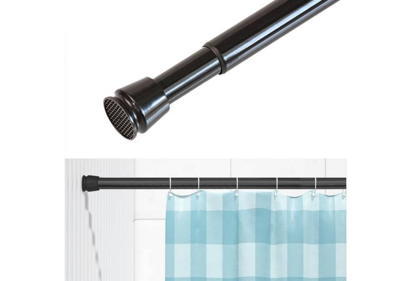 tinycurtains Klemmstange Teleskopstange 55-90 cm Türvorhangstange Duschvorhangstange Badstange, Ø 0.22 mm, 1-läufig, ausziehbar, klemmbar, geklemmt, Metall, Stange für Türvorhang ohne Bohren stufenlos verstellbar rostfrei von tinycurtains