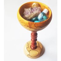Kelch-stil-Trinket-Teller Aus Spalted Ulme Und Elfenbein Holz Gedrechselt von tinyminds