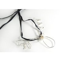 Draht Rentier Ornament - Mit Geweih Handgemachter Silberdraht Weihnachtsschmuck von tinymishaps