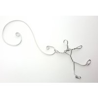 Hängend Auf Draht Ornament - Silberdraht Winzige Person Riesen Haken Baum von tinymishaps