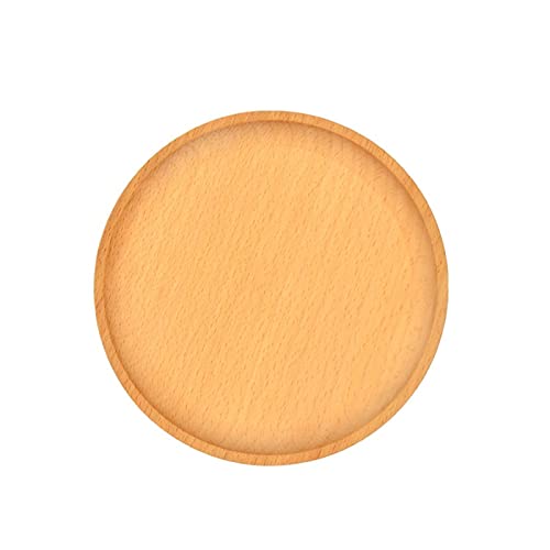 tinysiry Holzteller, Massivholz, quadratisch, rechteckig, rund, Ellipse, Abendessen, Brotteller, Sukkulenten-Tablett für Untersetzer, Tee, Kaffee, Kuchen, Sukkulenten 10 cm von tinysiry