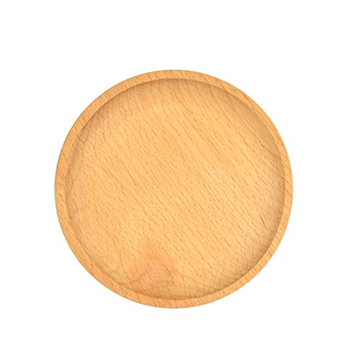 tinysiry Holzteller, Massivholz, quadratisch, rechteckig, rund, Ellipse, Abendessen, Brotteller, Sukkulenten-Tablett für Untersetzer, Tee, Kaffee, Kuchen, Sukkulenten 12cm von tinysiry