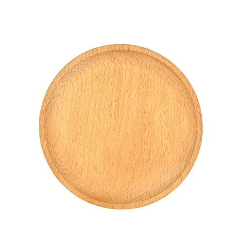 tinysiry Holzteller, Massivholz, quadratisch, rechteckig, rund, Ellipse, Abendessen, Brotteller, Sukkulenten-Tablett für Untersetzer, Tee, Kaffee, Kuchen, Sukkulenten 15 x 15 cm von tinysiry