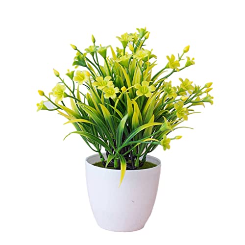 tinysiry Künstliche Bonsai-Ornamente schöne Simulation kleiner Baumtopf Pflanze gelb von tinysiry