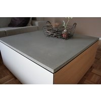 Couchtisch Eiche Weisslack Ral 9010 Beton von tischlereifassbender
