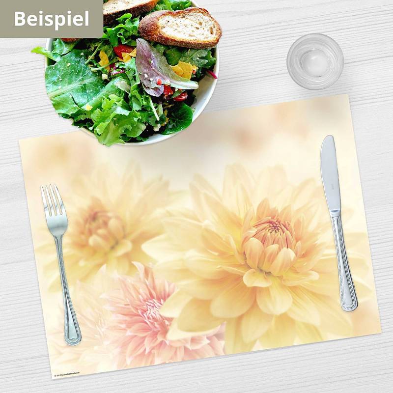 home24 Tischset Dahlien 12er-Set 44 x 32cm Multicolor von home24