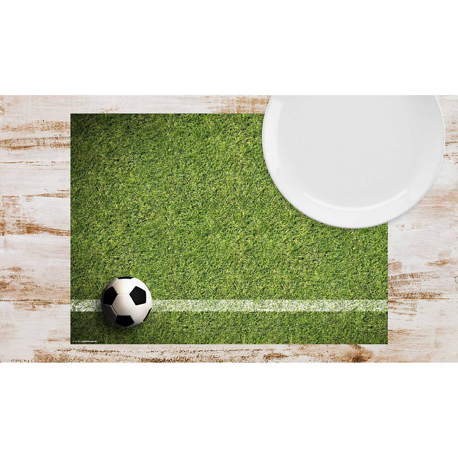 Tischset Fussball auf Rasen (12er-Set) von tischsetmacher