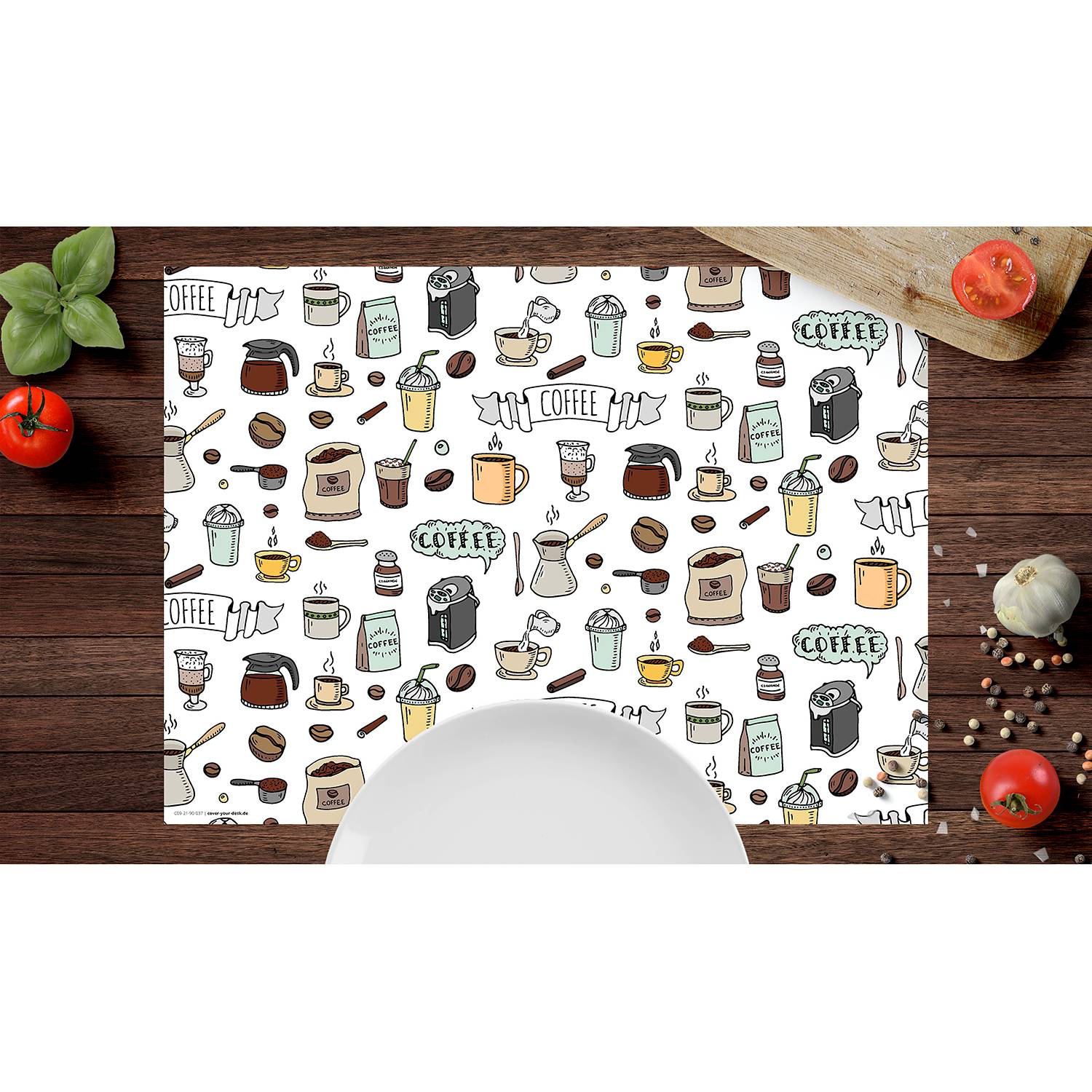 Tischset Kaffee Doodle (4er-Set) von tischsetmacher