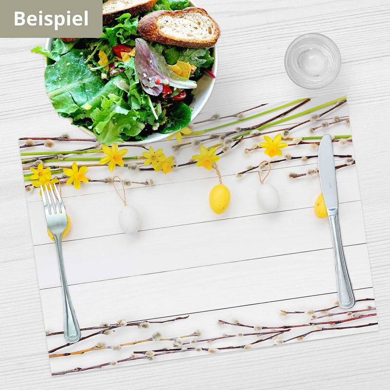 home24 Tischset Osterarrangement III 12er-Set 44 x 32cm Multicolor von home24