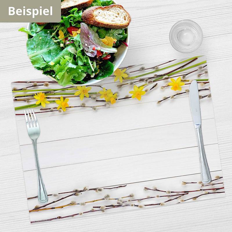 home24 Tischset Osterglocken 12er-Set 44 x 32cm Multicolor von home24