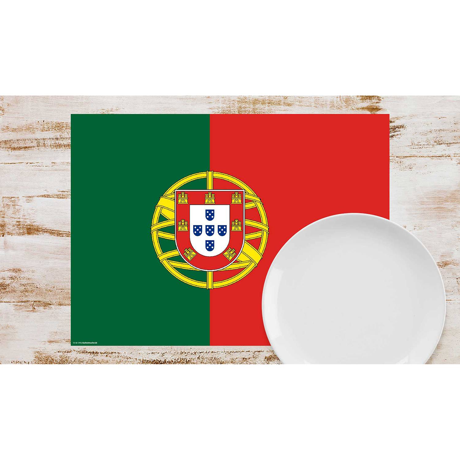 Tischset Portugal Flagge (12er-Set) von tischsetmacher