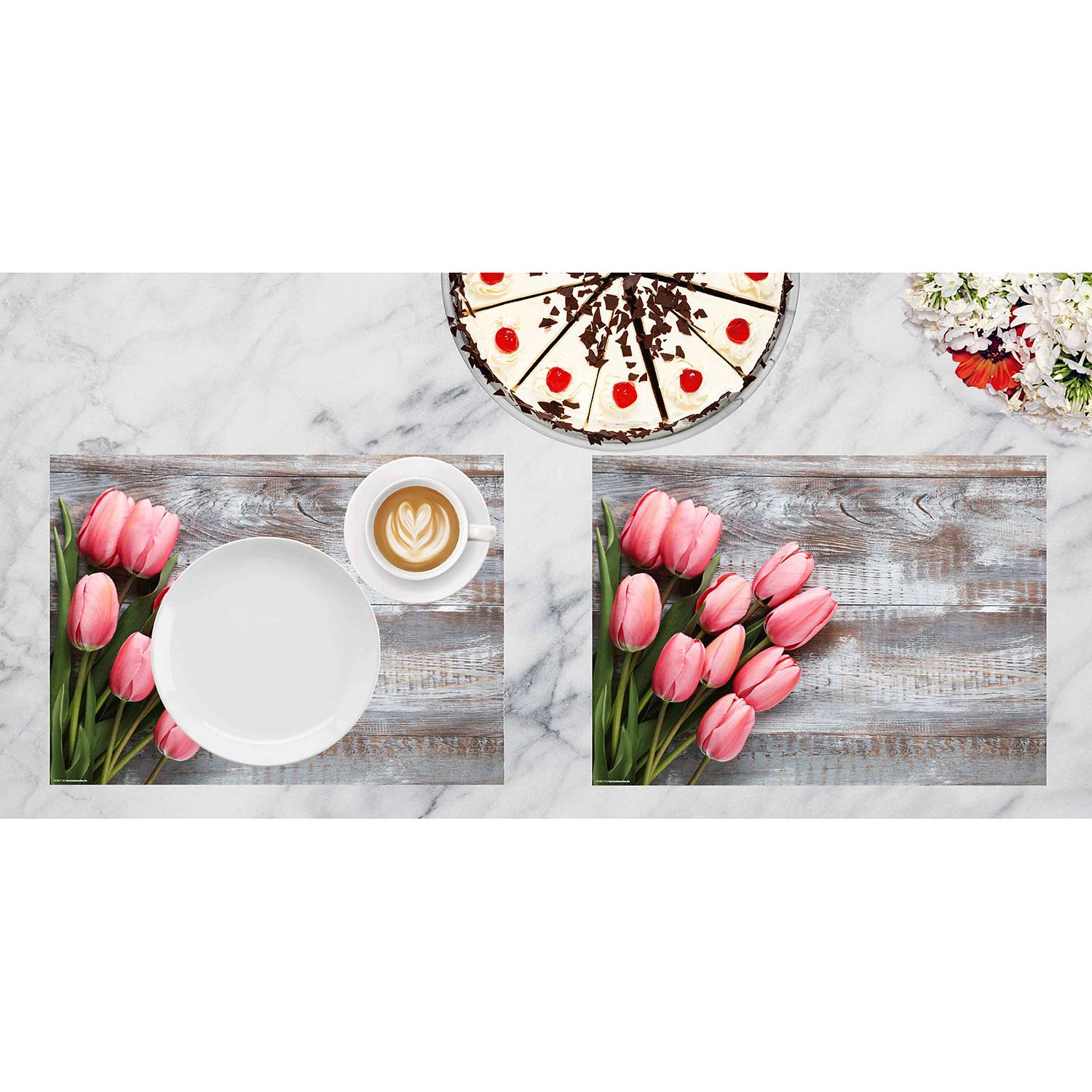 Tischset Rosarote Tulpen (12er-Set) von tischsetmacher