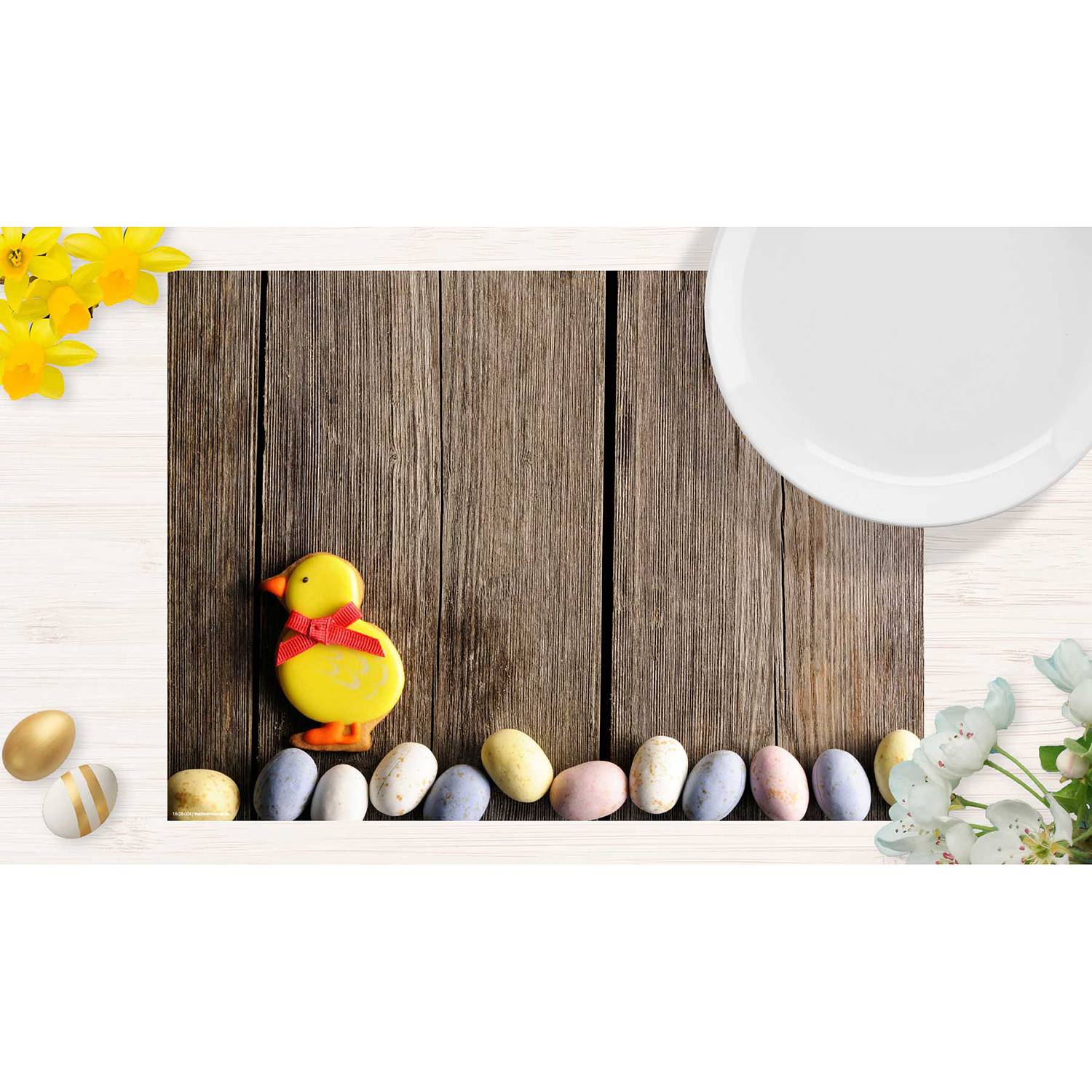 home24 Tischset Süßes Osterküken 12er-Set 44 x 32cm Multicolor von home24