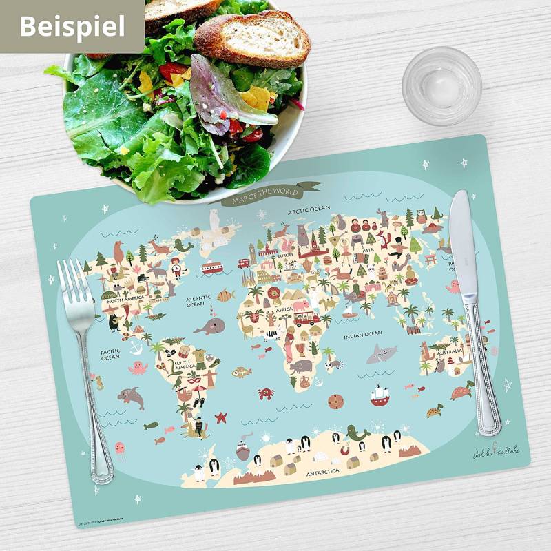 home24 Tischset Weltkarte 1er-Set 44 x 32cm Multicolor von home24