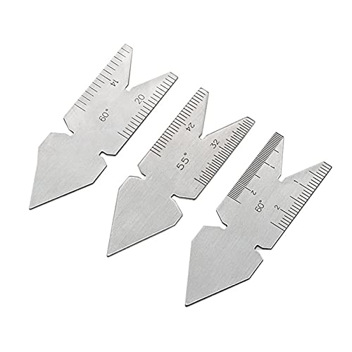 Fishtail Center Gauge Stainless Steel Center Gauge Screw Cutting Thread Measuring Lathe Tool 55°& 60° Industrial Screw Gauge Center Gage 55°& 60° Screw Thread Measuring Tool Metric von tixoacke