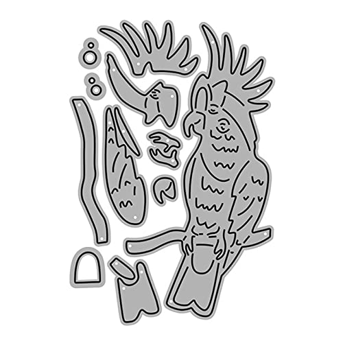 tixoacke Tier-Papageien-Metall-Stanzschablonen, handgefertigt, Basteln, Scrapbooking, Prägezubehör für Kinder, Mädchen, Metall-Stanzformen für Kartenherstellung von tixoacke