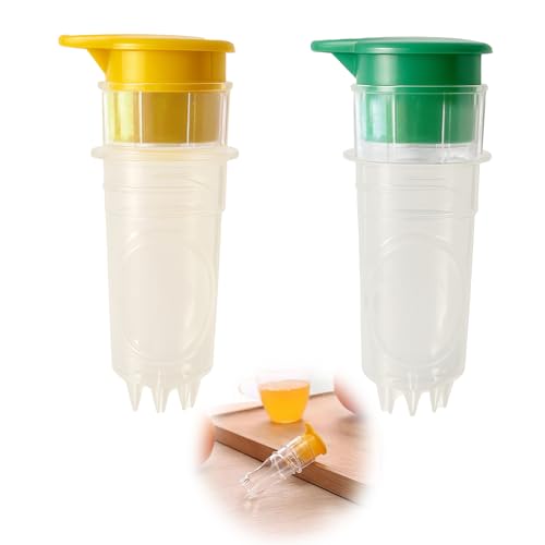 tiyiyok 2er-Set Saftpresse, Entsafter für frische Säfte mit praktischem Ausgießer, Schraubverschluss, Zitronenpresse, Zitruspresse Manuell, ideal als Saftpresse für Küche/Bar/Restaurant von tiyiyok