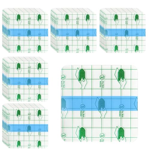 tiyiyok 50 Stück Wasserdichtes Pflaster, Duschpflaster Wasserfest Transparent, Tattoo Folie Heilung, für Tattoo Heilung, Antiallergisch, Wundpflaster zum Duschen, Sport (6 x 6cm) von tiyiyok