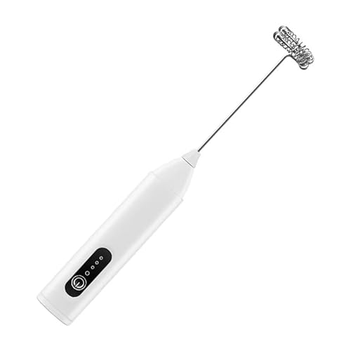 tiyiyok Milchaufschäumer Stab, Elektrischer Milchaufschäumer, Milk Frother, Milchschäumer, Ideal Zum Rühren Von Milch, Eiern, Sahne, Latte, In der Küche Oder Unterwegs (Weiß) von tiyiyok