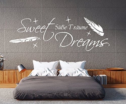 W-pk111 Wandtattoo Schlafzimmer Wandtattoo Sweet Dreams Wandtatoo Spruch süße träume (B100 x H34 cm) von tjapalo