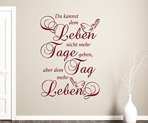 tjapalo® 030-pkm253 Wandtattoo Wohnzimmer Wandsticker Du kannst den Tagen mehr Leben geben (Höhe 90 cm x Breite 58 cm) von tjapalo