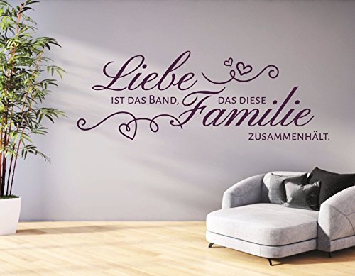 tjapalo® S-pkm74 Wandtattoo Liebe ist das Band, das diese Familie Wandtattoo Esszimmer Flur Wohnzimmer Familie ist (B150xH51(schwarz oder Farbe senden)) von tjapalo