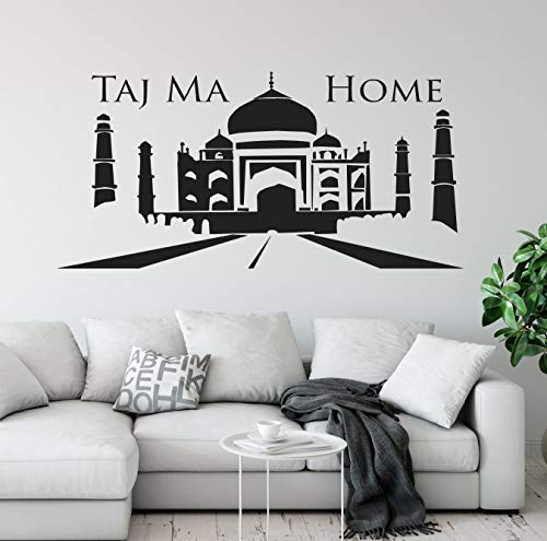 tjapalo® a182 Wandtattoo Taj Mahal Taj Ma Home Wandtattoo Indien Reisen Wandtattoo wohnzimmer modern Wandtattoo orientalisch Taj Mahal, Größe: B120xH58cm, Farbe: Schwarz von tjapalo