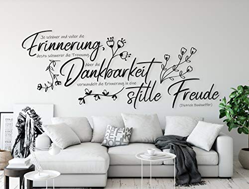 tjapalo® a44 wandtattoo zitate und sprüche Dietrich Bonhoeffer Wandsprüche Wohnzimmer Wandaufkleber Zitat, Farbe: Schwarz, Größe: B130xH51cm von tjapalo