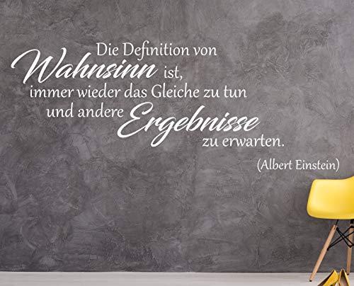 tjapalo® a53 Wandtattoo Büro sprüche zitate Wandtatoo Motivationssprüche Motivation Albert Einstein, Farbe: dunkelrot, Größe: B58xH23cm von tjapalo