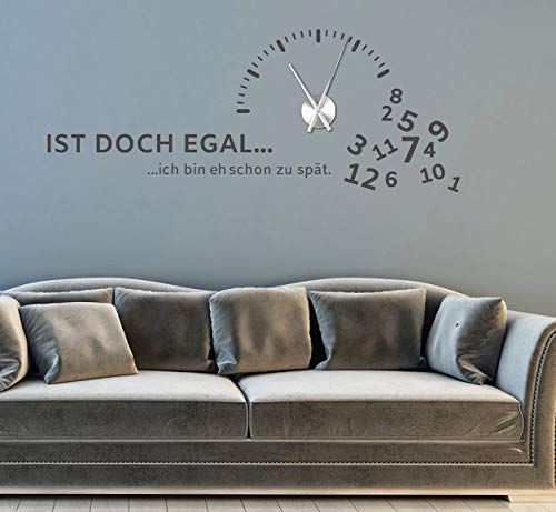 tjapalo® gr-pkm270 Wandtattoo Wohnzimmer modern Wanduhr Wandtattoo Büro Wandsticker wandtatoo uhr spruch Wandtattoo Uhr mit Uhrwerk 120x47cm von tjapalo