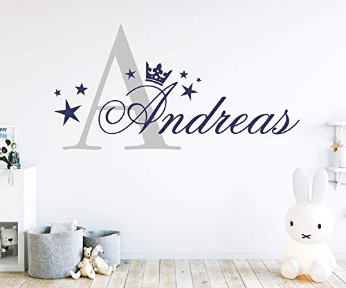 tjapalo® midb-pkm405 Wandtattoo Junge Name Wandsticker Jungen Zimmer Baby Wandtattoo Jungen Wandtatoo Kinderzimmer Junge mit Namen und Initiale, Größe: B120xH54cm von tjapalo