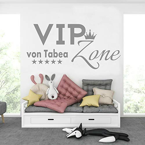 tjapalo® pk278 Wandtattoo name mädchen Wandtattoo Kinderzimmer Mädchen name Mädchenzimmer VIP Zone viele Farben, Farbe: pastellrosa, Größe: B80xH38cm von tjapalo