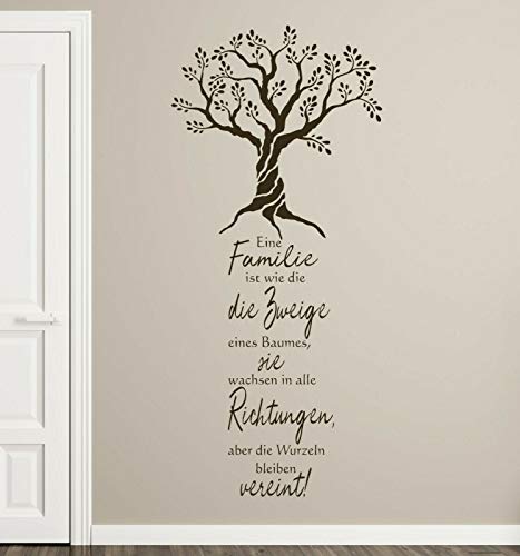 tjapalo® pk283 Wandtattoo Familie ist wie die Zweige eines Baumes Wandaufkleber wandtattoo wohnzimmer spruch familie, Weiß, Größe: H100xB44cm von tjapalo