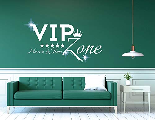 tjapalo® pkm456 wandtattoo vip lounge Wandtatoo Wohnzimmer Paare Wandsticker Wohnzimmer Sprüche Wandtattoo Schlafzimmer Namen, Farbe: kupfer, Größe: B70xH38cm von tjapalo