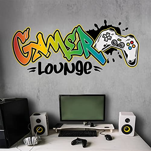 tjapalo® v172 Cooles Gamer Wandtattoo Gaming Zimmer Jungen wandtattoo gamer graffiti Lounge Wandsticker game controller, Größe: B120xH50cm von tjapalo