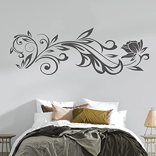 tjapalo® vr8 Schlafzimmer Wandtattoo Blumenranken Dekoration Wandaufkleber Ranke Wandtattoo Wohnzimmer pflanzen Wandtattoo pflanzen, Farbe: Beige, Größe: B90xH36cm von tjapalo