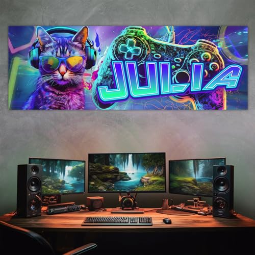 tjapalo® zp Poster Kinderzimmer Mädchen Gamer poster mit Namen personalisiert gaming Wanddeko gamer Bild für die Wand Wandbild Jugendzimmer gamer Poster gaming zimmer Bilder für Teenager, Farbe: zp104 von tjapalo