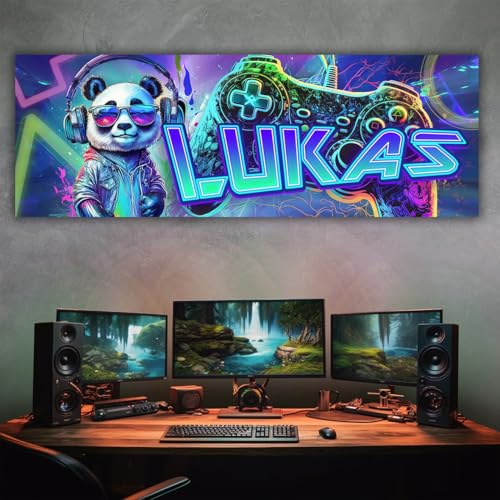 tjapalo® zp107 Coole Poster Kinderzimmer Gamer poster mit Namen personalisiert gaming Wanddeko gamer Bild für die Wand Wandbild Jugendzimmer gamer Poster gaming zimmer Bilder für Teenager von tjapalo