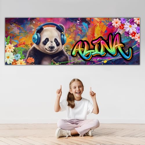 tjapalo® ZP95 Graffiti Poster Mit Namen - Cooles Bild für Teenager Mädchen - Kinderzimmer Panda Motiv von tjapalo