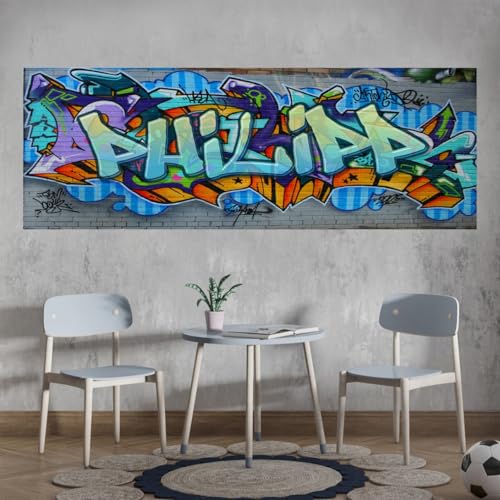 tjapalo pkvr16 Cooles Wandbild Graffiti Poster mit Namen personalisiert Graffiti Kinderzimmer Poster Name XXL Wandbild Teenager junge Mädchen Name, Größe: B120xH42cm von tjapalo