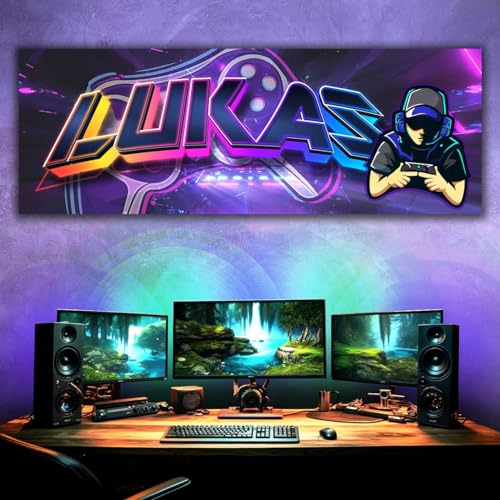 tjapalo vr187 Xtra-Robust Gamer Poster mit Namen Wandbild Gaming Zimmer cooles gamer wandtattoo junge name Gamer Bild für die Wand Poster für Teenager, Größe: B140xH49cm von tjapalo