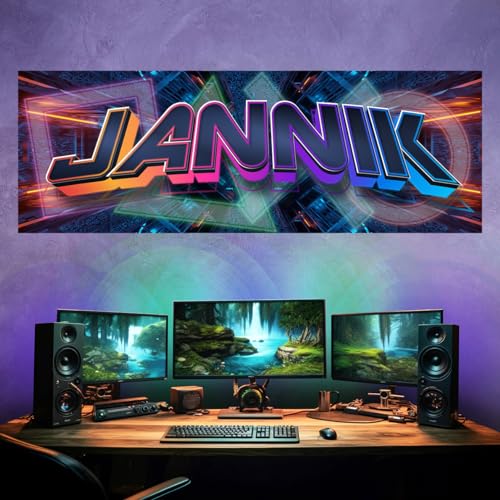 tjapalo vr213 Xtra-Robust Gamer Poster mit Namen Wandbild Gaming Zimmer cooles gamer wandtattoo junge name Gamer Bild für die Wand Poster für Teenager, Größe: B100xH35cm von tjapalo