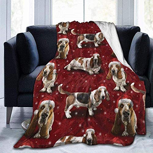 tjxu Weiche und Bequeme leichte Schlafsofa-Decke die ganze Saison über Weihnachtsdecke für Basset Hound Kinder und Erwachsene, die 70 x 100 cm Reisen von tjxu