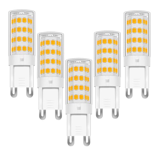 tkhetiana 5W G9 LED Lampe warmweiß,G9 Glühbirne,G9 5w LED Leuchtmittel Equivalent 50W,Enegiesparende G9 LED Birne Mais Birne,Ersetzt 40-45W G9 Halogenlampe,5 Pack von tkhetiana