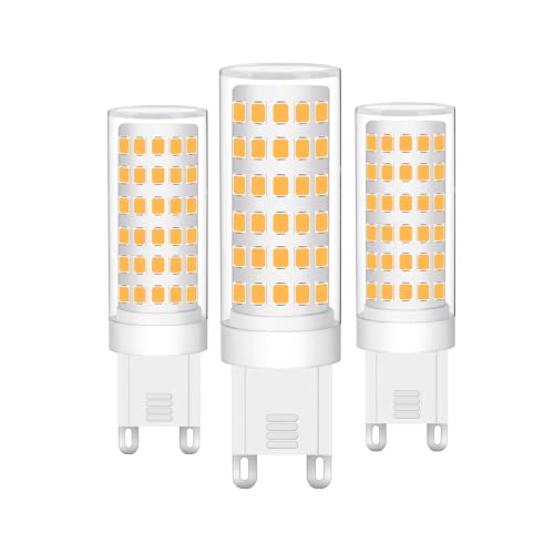 tkhetiana 9W G9 LED Lampe warmweiß,G9 Glühbirne,8W G9 LED Leuchtmittel Equivalent 70W,Enegiesparende G9 LED Birne Mais Birne,Ersetzt 65-75W G9 Halogenlampe,AC 220-240V,3 Pack von tkhetiana