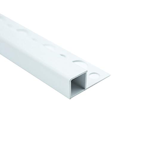 5x PVC Quadrat Fliesenschiene Fliesenprofil Kunststoff Schiene weiß matt L250cm 12,5mm Profil (5 Stück) von tktrading24