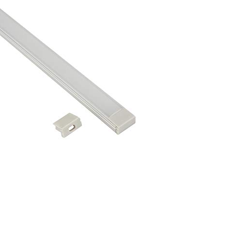 tktrading24 A15 Aluminium Profil 2m für LED Streifen + Abdeckung Opal Aluprofil 2x Endkappen von tktrading24