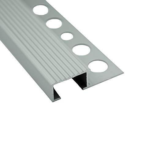 Alu Stufenprofil Fliesenschiene Profil Treppe Schiene L300cm H12mm silber von tktrading24