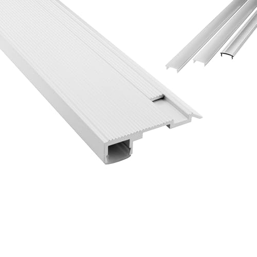 B-WARE - T-STA LED Alu Treppenprofil Treppenwinkel Profil Stufen weiss + Abdeckung 1m opal B-WARE - T-STA LED Alu Treppenprofil Treppenwinkel Profil Stufen weiss + Abdeckung 1m opal von tktrading24